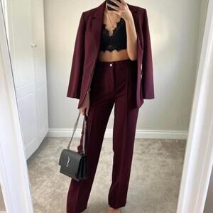 Zara Burgundy Women's Blazer